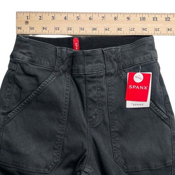 Spanx Stretch Twill Ankle Cargo Pant‎ Womens Size Petite Small Washed Black - Picture 4 of 11